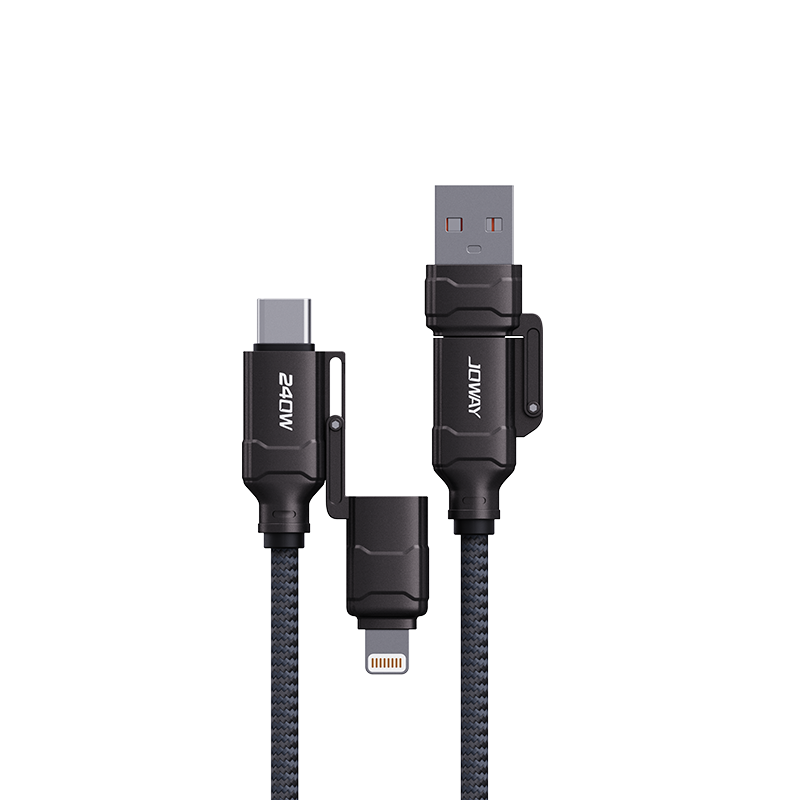 CC241 240W四合一鋅合金快充編織線_數據線_深圳市喬威電源有限公司