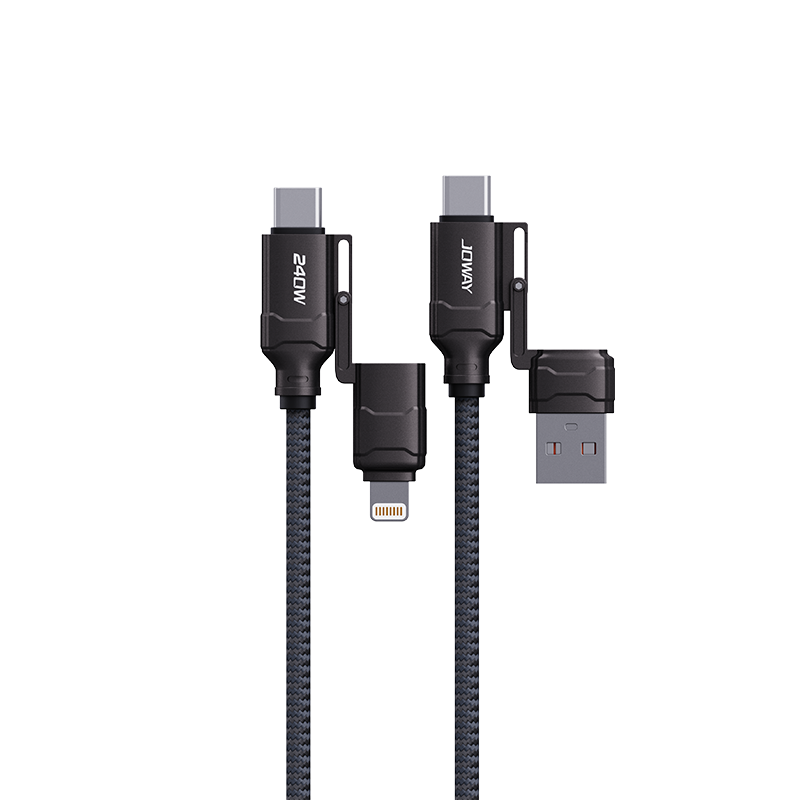 CC241 240W四合一鋅合金快充編織線_數據線_深圳市喬威電源有限公司