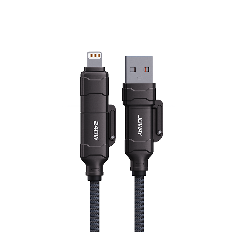 CC241 240W四合一鋅合金快充編織線_數據線_深圳市喬威電源有限公司